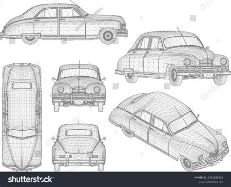 473 Vintage Car Blueprint Images, Stock Photos, 3D objects, & Vectors ...