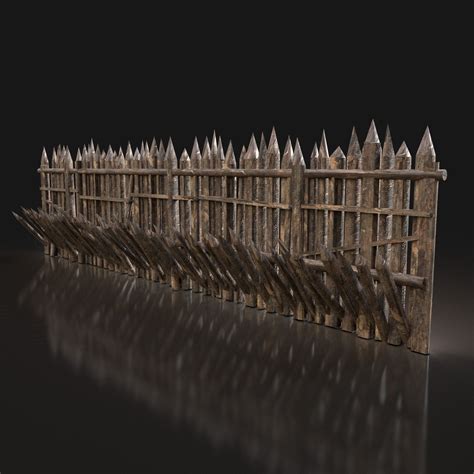 Wooden Palisade Walls 3D - TurboSquid 1491048