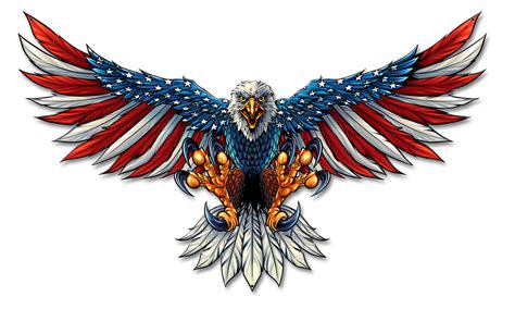 Eagle With Us Flag Wings Spread Metal Sign 21 x 12 Inches
