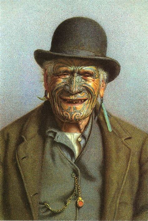New Zealand Maori Chief Wharepu with Facial Tattoo Modern Postcard | Australia & Oceania ...