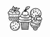 Fun And Tasty Sweets Coloring  Page sketch template