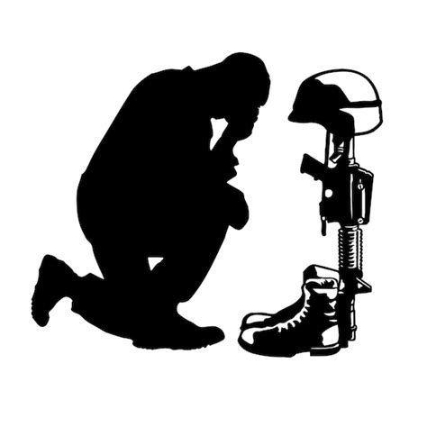 Kneeling Soldier Vinyl Decal Kneeling Soldier Car Decal - Etsy