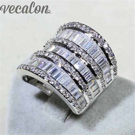 Aliexpress.com : Buy Vecalon Luxury Women Valuable Jewelry ring AAAAA Zircon Cz 925 Sterling ...