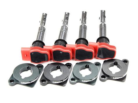 Coil Pack Adapter Kit with Red R8 Coil Packs | 1.8T – UroTuning