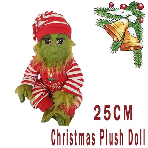 Grinch Doll, Grinch Baby Christmas Stuffed Plush Toy Cartoon Doll Christmas Furry Cute Doll Toy ...