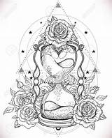 Broken Hourglass Tattoo Designs Sketch Coloring Page sketch template