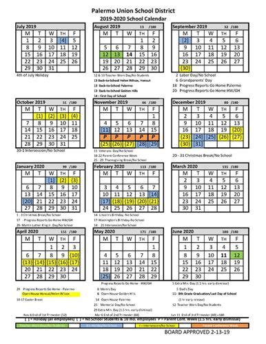 Golden Hills Elementary School - District Calendar