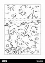 vacation coloring Pages printable Cleaning The Beach Line During summer  sketch template