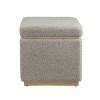18" Lucinda Transitional Square Wood & Boucle Upholstered Storage Ottoman Gray/natural - Linon ...