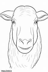 Boer Goat Face coloring Page sketch template
