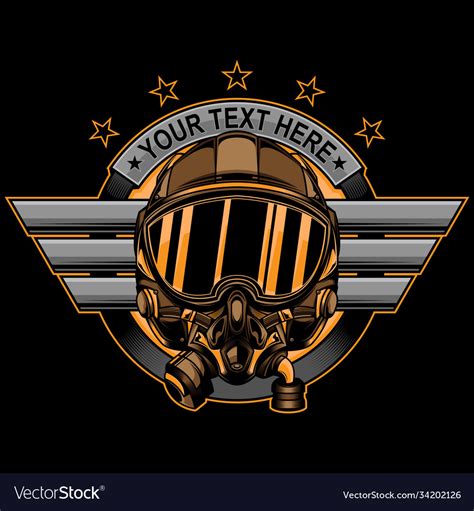 Fighter pilot logo Royalty Free Vector Image - VectorStock