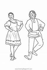 Russian Folk Dance Barynya Coloring Page For Kids  Free Russia sketch template