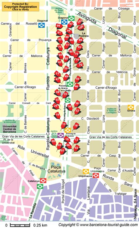 Passeig de Gracia Shopping Map | Map, Barcelona, Spain