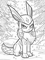 Joyful Glaceon In Snowy Forest Coloring Page  Pokemon Pages sketch template