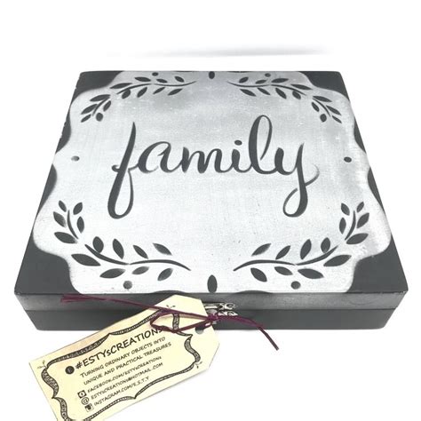 Family Comes First a Beautiful Silver and Black Wooden Box | Etsy | Birthday gifts for grandma ...