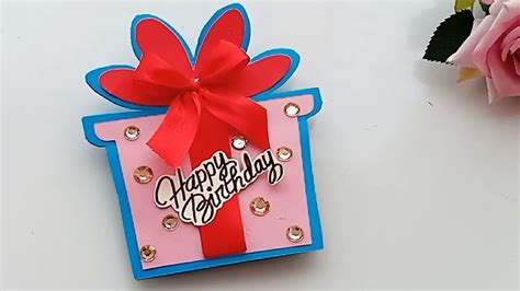 How to make Gift Box Birthday Card//Handmade easy card Tutorial - YouTube