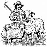 Shepherd And Sheep Coloring Pages  Free & Printable sketch template