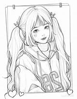 Cute girl coloring Page In 2022  Ilustrasi Karakter Sketsa Anime sketch template
