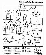 Simple Color By Number Multiplication coloring Page  Download Print sketch template