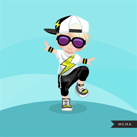 Hip Hop Dancer Boys Clipart Break Dance Rapping Characters - Etsy