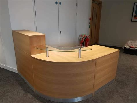 Oak Reception Desk Curved Reception Desk,Curved Corner Unit,Office Reception Computer Desk: Buy ...