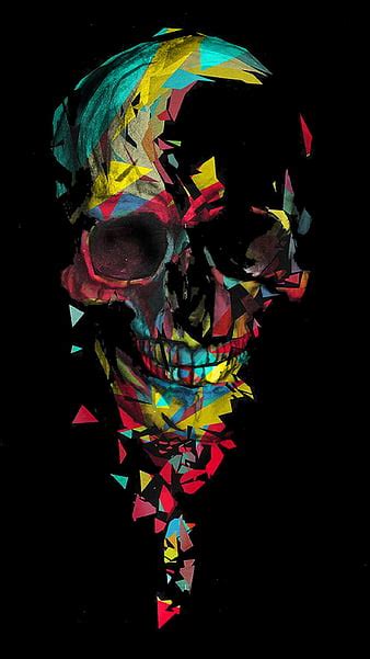 Skeleton Skull Girl, akiakane, anime, colorful, gray, HD phone wallpaper | Peakpx