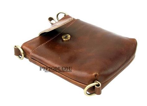 Vintage messenger camera bag, coffee small leather messenger bag - BagsWish