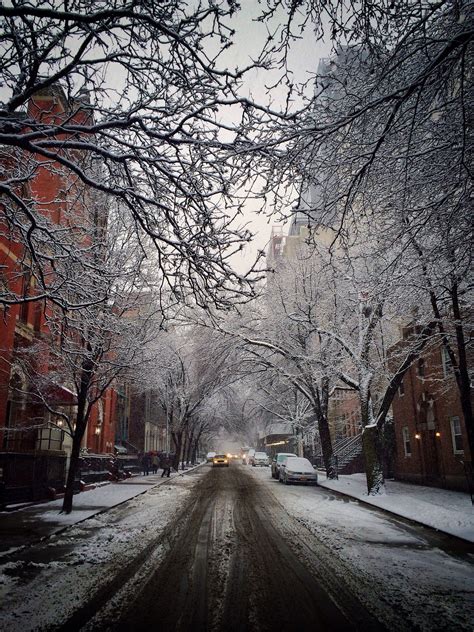 Snow-covered street | Winter scenes, Photo, Scenery