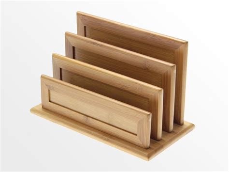 3 Slot Letter Rack | Bamboo Document Holder | Office Supplies