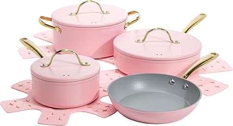 Amazon.com: Paris Hilton Iconic Nonstick Pots and Pans Set, Multi-layer Nonstick Coating ...