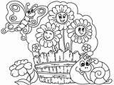 Flower Garden Coloring Pages Kids sketch template