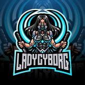 Lady Cyborg Esports Mascot Logo Template – GraphicsFamily