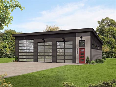 Garage Plan 81727 - 5 Car Garage Modern Style