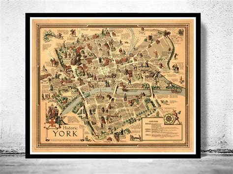 Old Map of York City History Map Vintage Map Wall Map Print - VINTAGE MAPS AND PRINTS