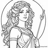 Greek God Coloring Pages Athena sketch template