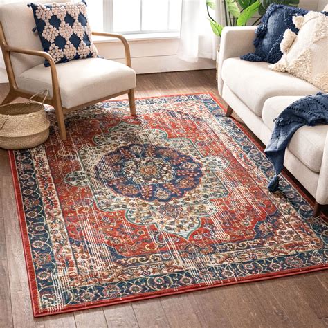 Well Woven Alice Red Traditional Medallion Area Rug 5x7 (5'3" x 7'3") - Walmart.com
