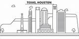 Houston Skyline Coloring Page Pages sketch template