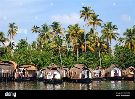 Houseboats on the Kerala Backwaters, Kerala, India Stock Photo - Alamy