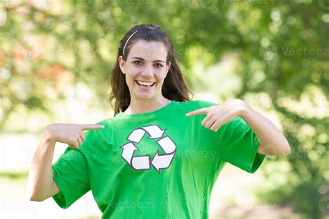 Happy environmental activist in the park 1393112 Stock Photo at Vecteezy