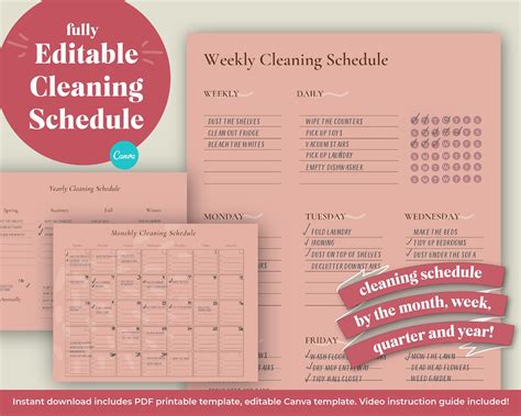 Weekly Cleaning Checklist Editable Schedule Canva Tem - vrogue.co