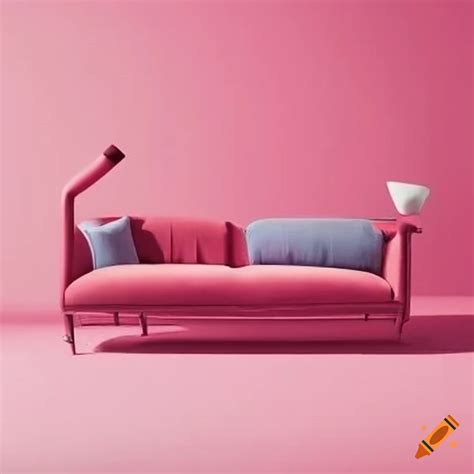 Pink couch in a stylish living room