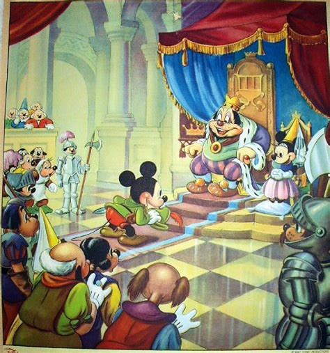 DISNEY-BRAVE LITTLE TAILOR- Vintage Lithograph-Mickey Mouse Before King