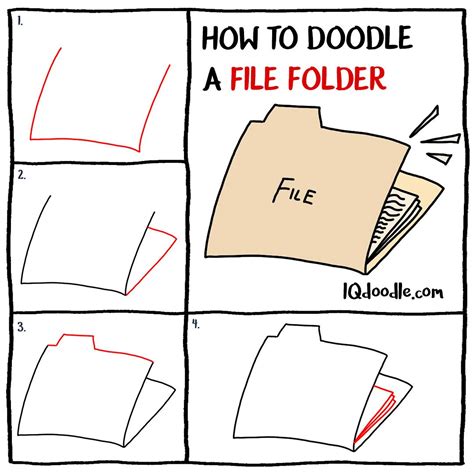 How to Doodle a File Folder - IQ Doodle School | Doodles, Easy drawings, Easy doodle art