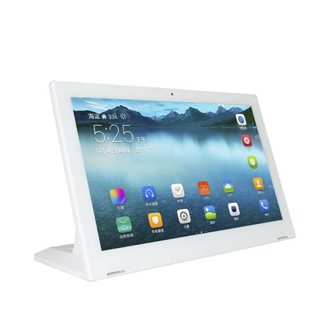 White Color Free Standing Tablet Full View Angle 15.6 Inch Android Touch Screen Ad Player ...