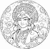 Hindu God Shree Krishna Vector Coloring Page  Premium AI Generated sketch template