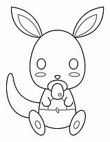 Printable Baby Kangaroo Coloring Page sketch template