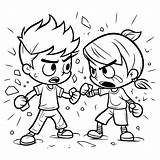 Dibujo De Los Niños Pelean En Una Las Páginas Para Colorear Dibujos  sketch template