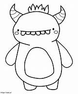 Cute Monster coloring Page sketch template