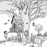 Treehouse 1  Coloring Pages 5 Etsy sketch template
