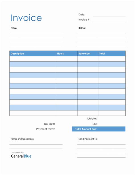 Editable Printable Invoice Template